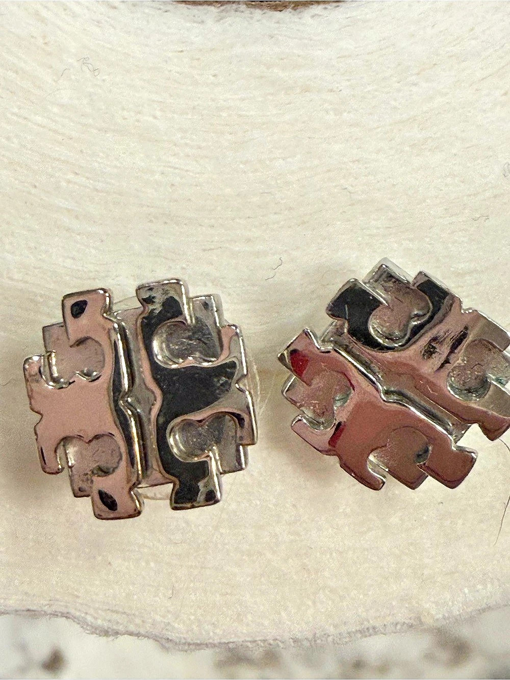 Tory Burch Icon Stud Earrings Silver